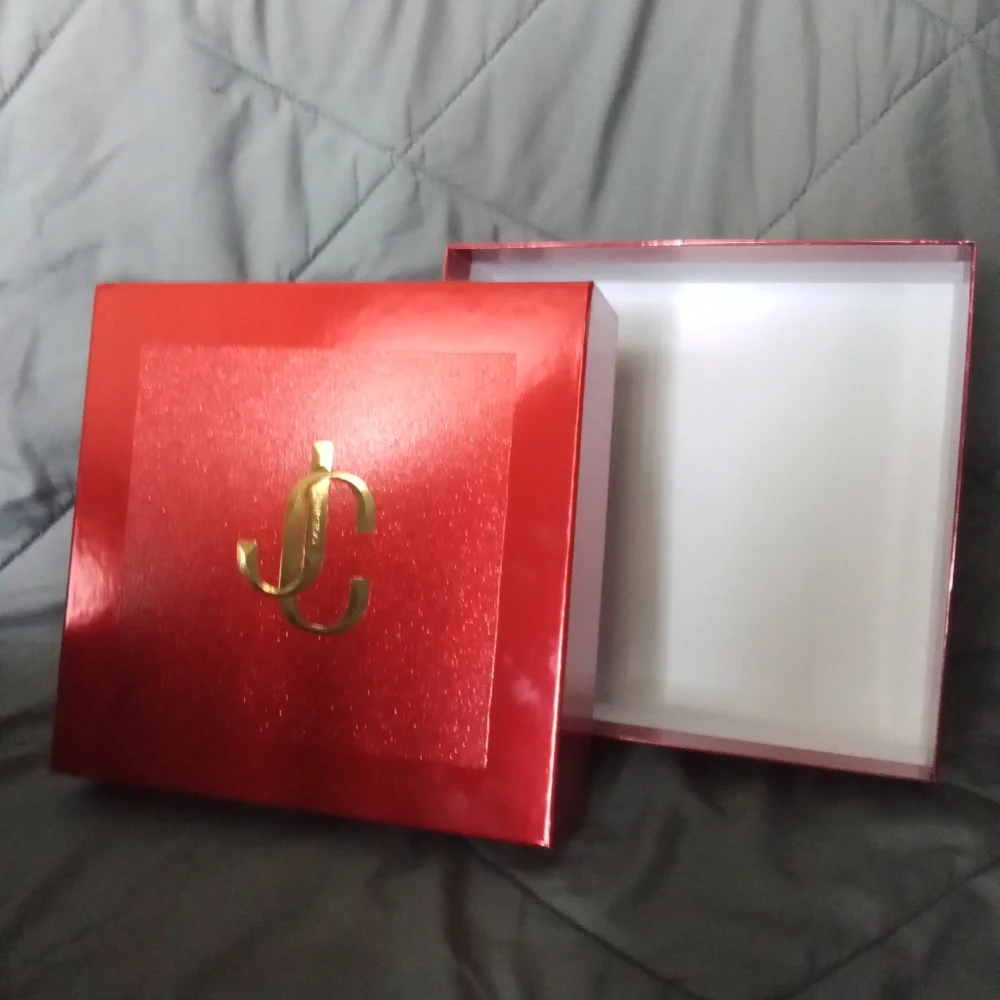 BOX ONLY Jimmy Choo I Want Choo Red Glitter Luxury Fragrance Storage Box